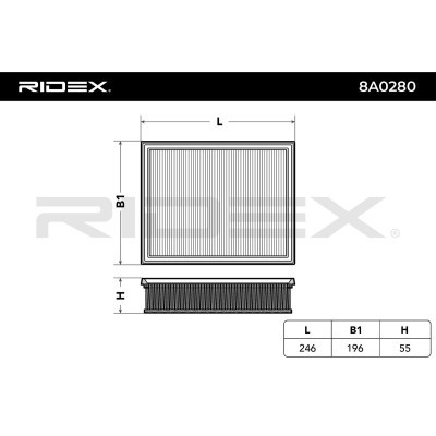 Air Filter RIDEX 8A0280 8A0280 - photo 3