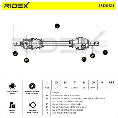 Drive Shaft RIDEX 13D0611 13D0611 - photo 7
