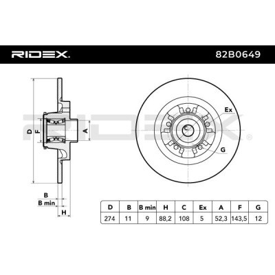 Brake Disc RIDEX 82B0649 82B0649 - photo 5