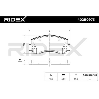 Brake Pads Set RIDEX 402B0973 402B0973 - photo 7