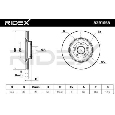 Brake Disc RIDEX 82B1658 82B1658 - photo 8