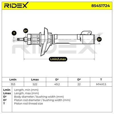 Shock Absorber RIDEX 854S1724 854S1724 - photo 5