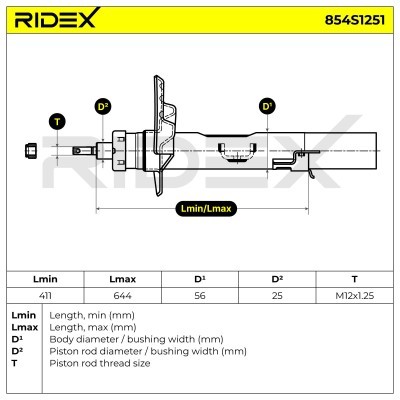 Shock Absorber RIDEX 854S1251 854S1251 - photo 8