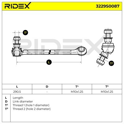 Stabilizer Link RIDEX 3229S0087 3229S0087 - photo 5
