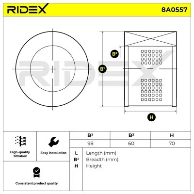 Air Filter RIDEX 8A0557 8A0557 - photo 5
