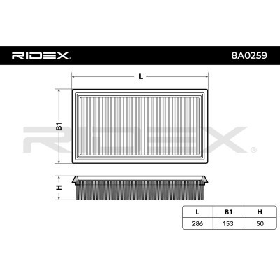 Air Filter RIDEX 8A0259 8A0259 - photo 3