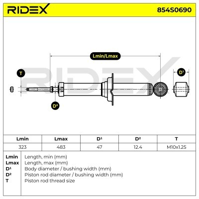 Shock Absorber RIDEX 854S0690 854S0690 - photo 8