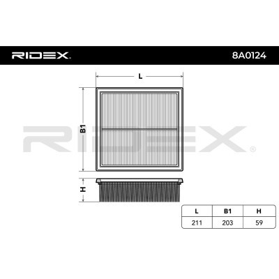 Air Filter RIDEX 8A0124 8A0124 - photo 6