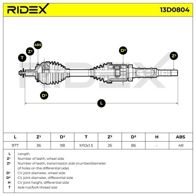 Drive Shaft RIDEX 13D0804 13D0804 - photo 7