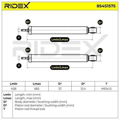 Shock Absorber RIDEX 854S1575 854S1575 - photo 5