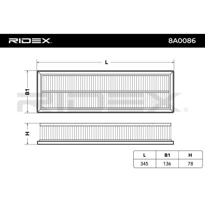Air Filter RIDEX 8A0086 8A0086 - photo 5