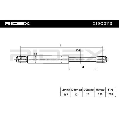Gas Spring, boot-/cargo area RIDEX 219G0113 219G0113 - photo 7