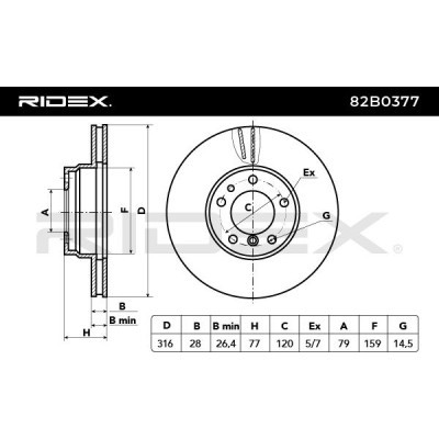 Brake Disc RIDEX 82B0377 82B0377 - photo 3