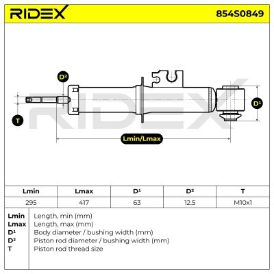 Shock Absorber RIDEX 854S0849 854S0849 - photo 8