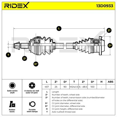 Drive Shaft RIDEX 13D0933 13D0933 - photo 8