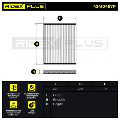 Cabin Air Filter RIDEX 424I0497P 424I0497P - photo 6