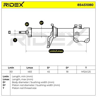 Shock Absorber RIDEX 854S1080 854S1080 - photo 5