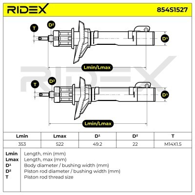 Shock Absorber RIDEX 854S1527 854S1527 - photo 4