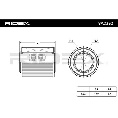 Air Filter RIDEX 8A0352 8A0352 - photo 7