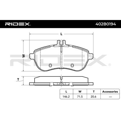 Brake Pads Set RIDEX 402B0194 402B0194 - photo 3