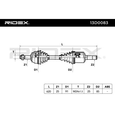 Drive Shaft RIDEX 13D0083 13D0083 - photo 9