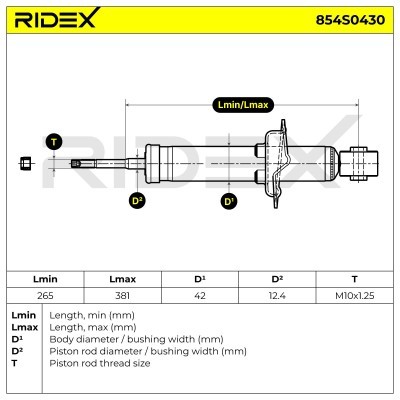 Shock Absorber RIDEX 854S0430 854S0430 - photo 4