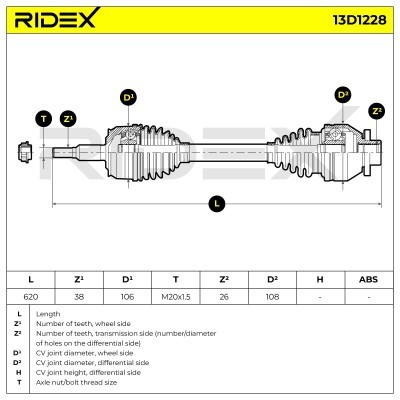Drive Shaft RIDEX 13D1228 13D1228 - photo 11
