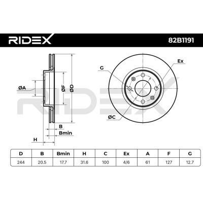 Brake Disc RIDEX 82B1191 82B1191 - photo 5