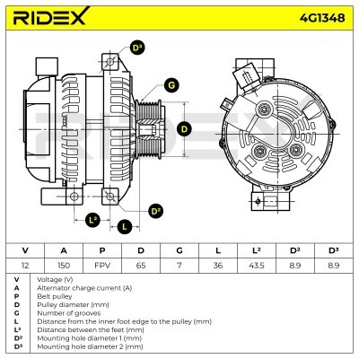 Alternator RIDEX 4G1348 4G1348 - photo 7