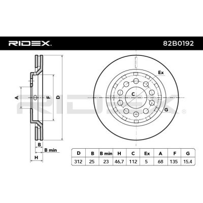 Brake Disc RIDEX 82B0192 82B0192 - photo 5
