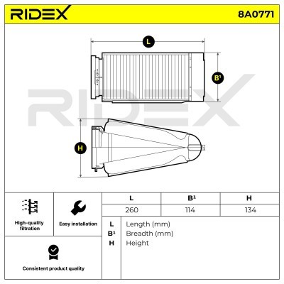 Air Filter RIDEX 8A0771 8A0771 - photo 6