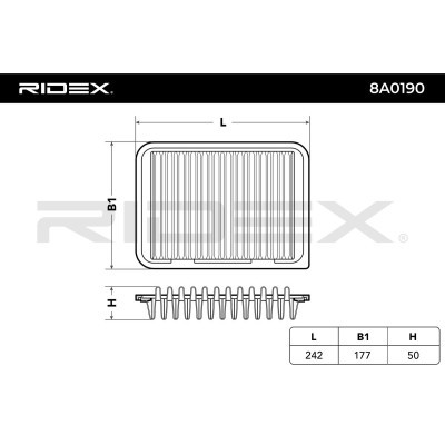 Air Filter RIDEX 8A0190 8A0190 - photo 3