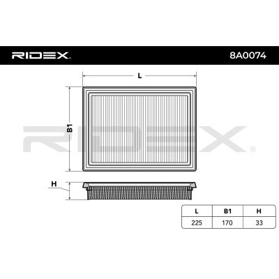 Air Filter RIDEX 8A0074 8A0074 - photo 3