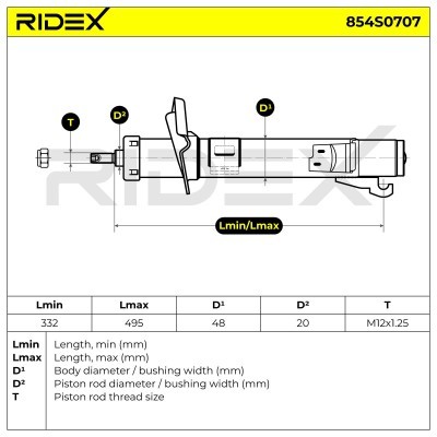 Shock Absorber RIDEX 854S0707 854S0707 - photo 4