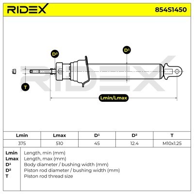 Shock Absorber RIDEX 854S1450 854S1450 - photo 7