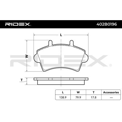 Brake Pads Set RIDEX 402B0196 402B0196 - photo 3