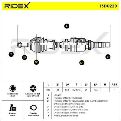 Drive Shaft RIDEX 13D0229 13D0229 - photo 5