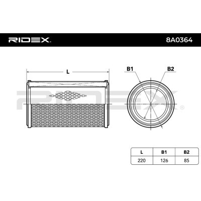 Air Filter RIDEX 8A0364 8A0364 - photo 9