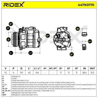 AC Сompressor BMW X5 (E70) X6 (E71, E72) 447K0170 - photo 7