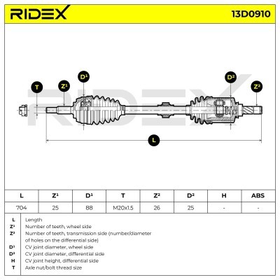 Drive Shaft RIDEX 13D0910 13D0910 - photo 7