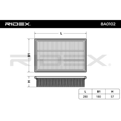 Air Filter RIDEX 8A0102 8A0102 - photo 3