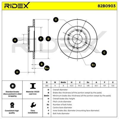 Brake Disc RIDEX 82B0903 82B0903 - photo 6