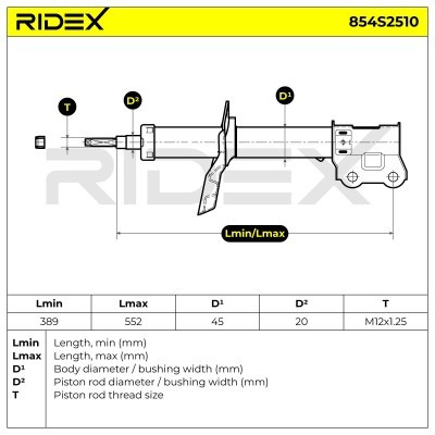 Shock Absorber RIDEX 854S2510 854S2510 - photo 8