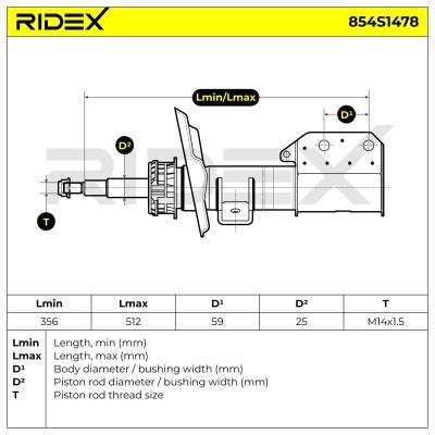 Shock Absorber RIDEX 854S1478 854S1478 - photo 7