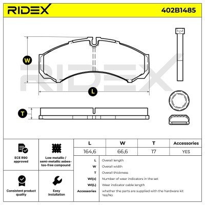 Brake Pads Set RIDEX 402B1485 402B1485 - photo 5