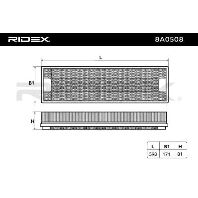 Air Filter RIDEX 8A0508 8A0508 - photo 6