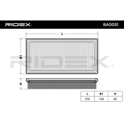 Air Filter RIDEX 8A0051 8A0051 - photo 6
