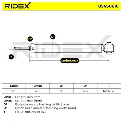 Shock Absorber RIDEX 854S0616 854S0616 - photo 5