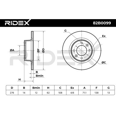 Brake Disc RIDEX 82B0099 82B0099 - photo 7