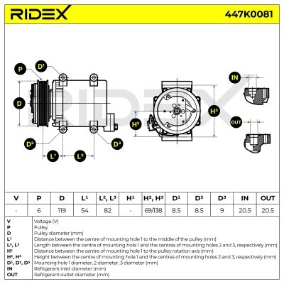 Compressor, Air Conditioning 447K0081 - photo 6